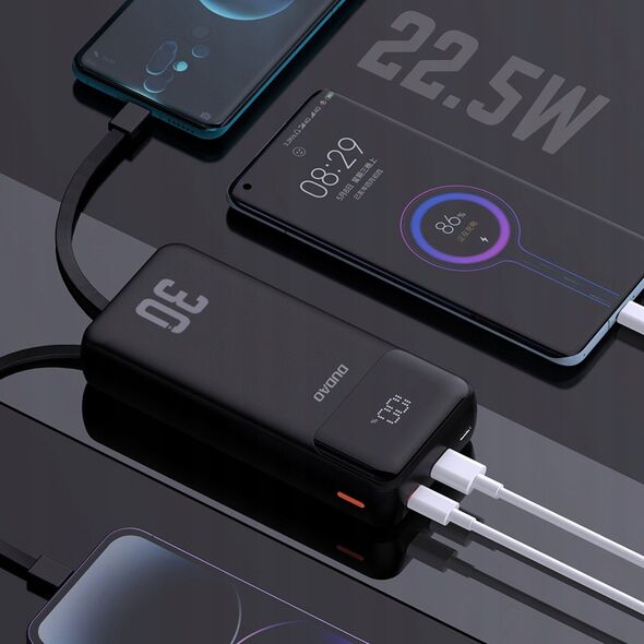 Dudao K15Max powerbank 30000mAh 22.5 Watt Μαύρο