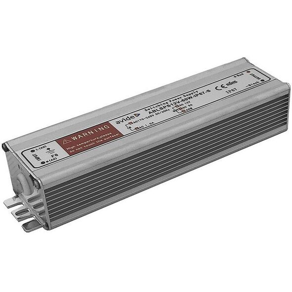 Τροφοδοτικό για λωρίδες LED AVIDE SLIM, IP67, 12V, 60W, αλουμίνιο, 17.8 x 4.8 x 3.8 cm