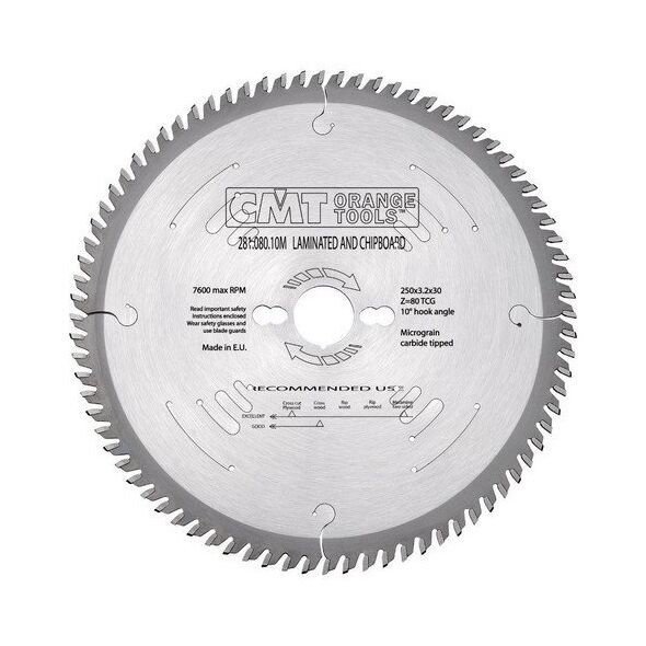 CMT ΔΙΣΚΟΣ ΠΡΙΟΝΙΟΥ HM 250x30x3.2/2.2 Z=80 ΓΙΑ ΛΑΜΙΝΑΤΕΣ.