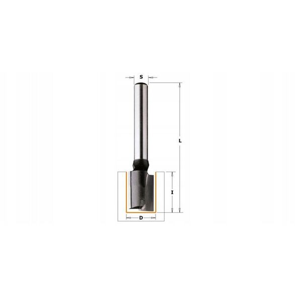 CMT HM CUTTER D=24 I=20 L=70 S=8... STRAIGHT, WITH DRILLING BLADE.