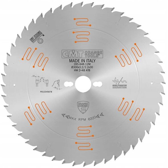 CMT HM SAW 300x30x3.2/2.2 Z=48 ... For cutting crosswise and lengthwise.