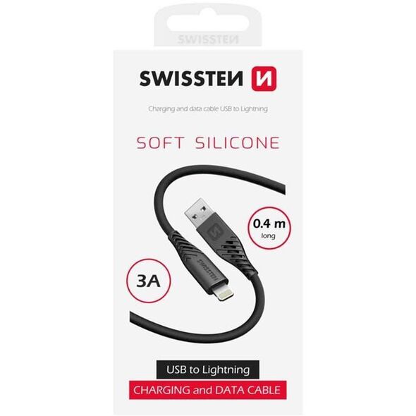 Καλώδιο Δεδομένων και Φόρτισης USB - Lightning από Μαλακή Σιλικόνη Swissten 0.4m
