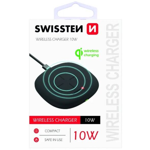 Ασύρματος φορτιστής Swissten 10W με καλώδιο USB-C 1.5m