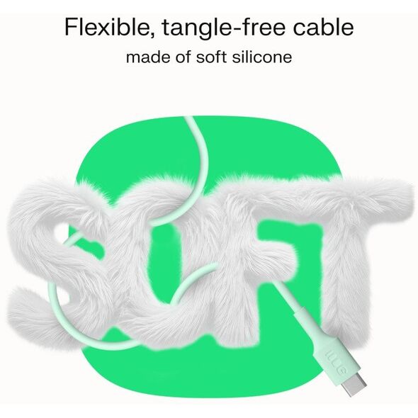 Καλώδιο Green Cell PowerFlex Γρήγορη Φόρτιση USB Type-C Αρσενικό - USB Type-C Αρσενικό 100W Μέντα Πράσινο 0.3m 5904326376229