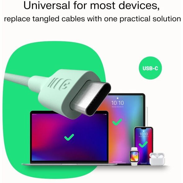 Καλώδιο Green Cell PowerStream USB Type-C Αρσενικό - USB Type-C Αρσενικό 100W Λευκό 0.3m 5904326376106