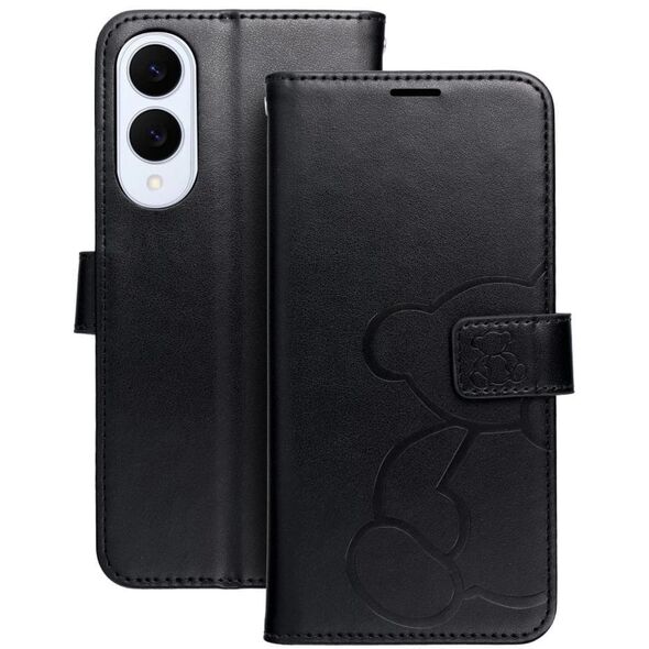 Θήκη βιβλίου MEZZO για SAMSUNG S25 Edge teddy bear μαύρο