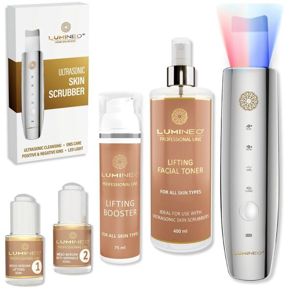 LUMINEO Professional Line Peeling kawitacyjny LED 5w1 + Zestaw liftingujący Lumineo (Tonik, 2 x Serum, Krem)