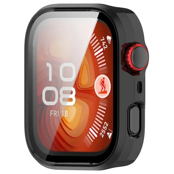 Etui ze szkłem do zegarka Bizon Case+Glass Watch do Huawei Watch Fit 4 Pro czarne