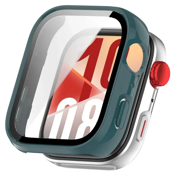 Etui ze szkłem do zegarka Bizon Case+Glass Watch do Huawei Watch Fit 4 zielone