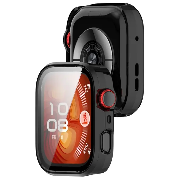 Etui ze szkłem do zegarka Bizon Case+Glass Watch do Huawei Watch Fit 4 Pro czarne