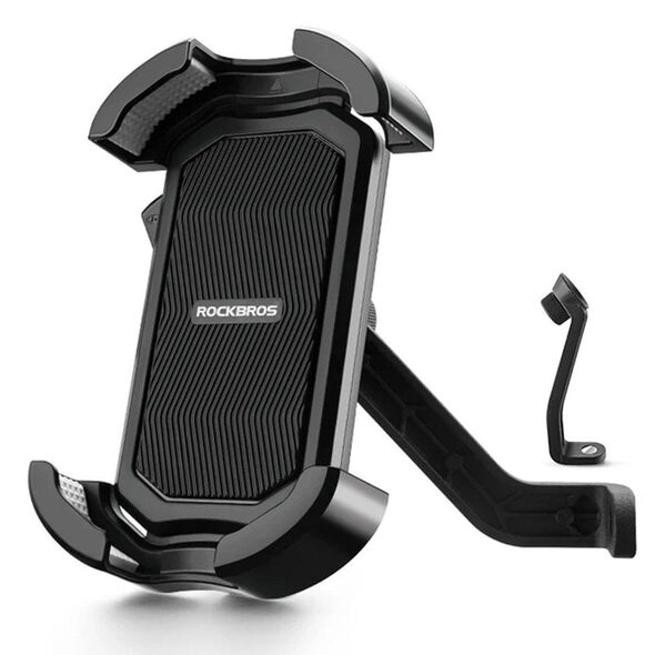 Uchwyt motocyklowy na telefon mocowany na lusterko - czarny Uchwyt motocyklowy na telefon mocowany na lusterko - czarny