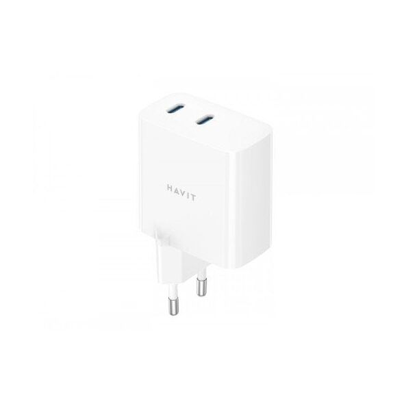 Havit UC45 EU - dwuportowa ładowarka podróżna GaN 45 W, czarna