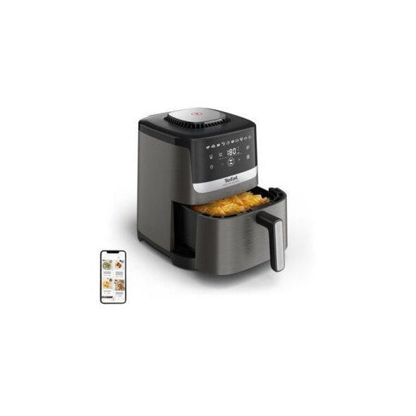 Tefal Easy Fry Silence EY551HE0 frytkownica Pojedyńczy 5 l Autonomiczny Frytkownica na gorące powietrze Czarny, Szary, Stal nierdzewna