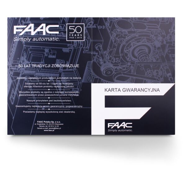 Zestaw Handy FDS 24V - FAAC S418 do 5.4m bram dwuskrzydłowych