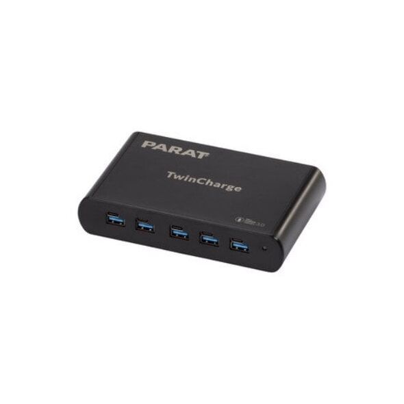 Φορτιστής PARAT PARAPROJECT TC5 TwinCharger GaN για 5 συσκευές USB-A / USB-C PD/QC μαύρο