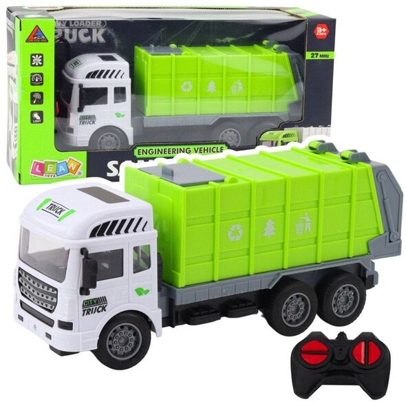 Śmieciarka RC Zdalnie Sterowana Światła Zielona 1:24