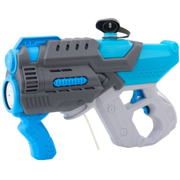 Pistolet Elektryczny Na Wodę Bańki Mydlane 2W1 Szaro Niebieski LEAN Toys