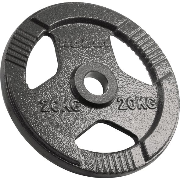 Obciążenie żeliwne olimpijskie 20kg, otwór 51mm, talerz z uchwytami, REBEL ACTIVE