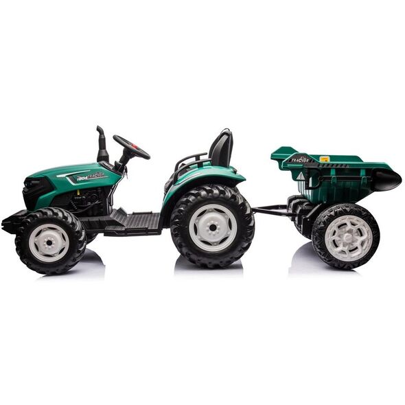 Traktor Na Akumulator HC-306 Z Przyczepą Ciemno Zielony 24V