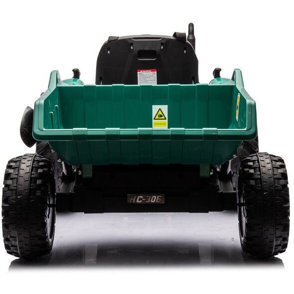 Traktor Na Akumulator HC-306 Z Przyczepą Ciemno Zielony 24V