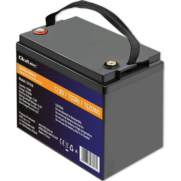Qoltec Akumulator LiFePO4 Litowo-Żelazowo-Fosforanowy | 12.8V | 150Ah | 1920Wh| BMS