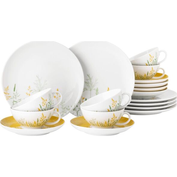 Serwis do herbaty dla 6 osób biały - porcelana Seltmann