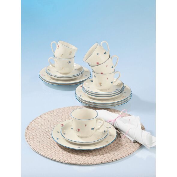 Serwis kawowy dla 6 osób beżowy - porcelana Seltmann