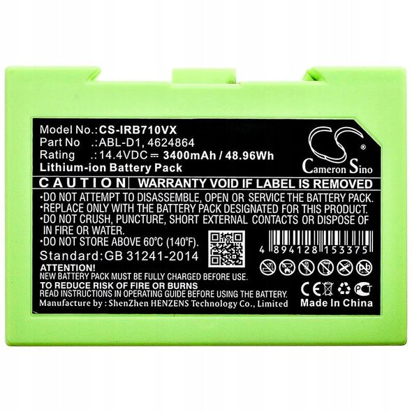 Bateria do iRobot Roomba, 3400mAh 14.4V