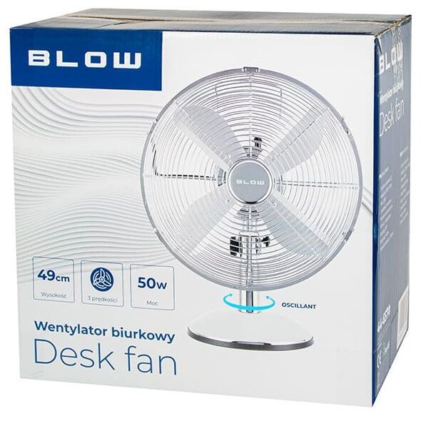 Wentylator stołowy 30cm SREBRNY