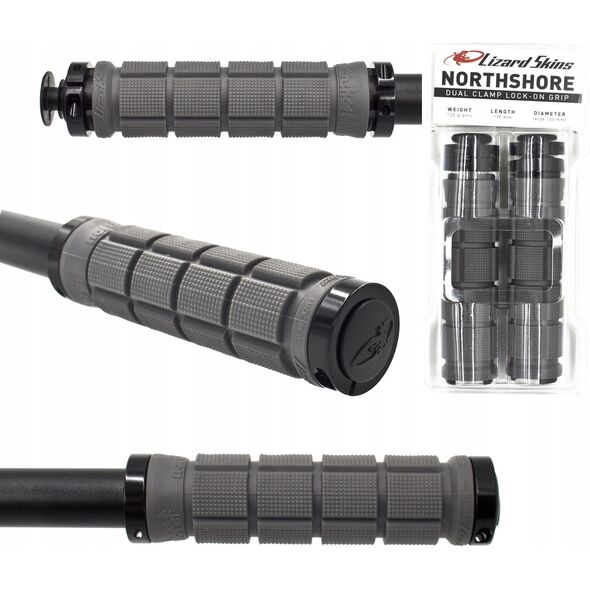 Lizard Skins Chwyty kierownicy LIZARDSKINS Dual-Clamp Lock-On NORTHSHORE - Graphite (NEW)