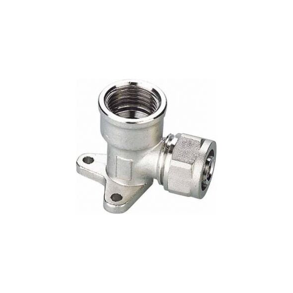 Kolano PEX-AL-PEX chrom z łapkami 20mm 1/2"