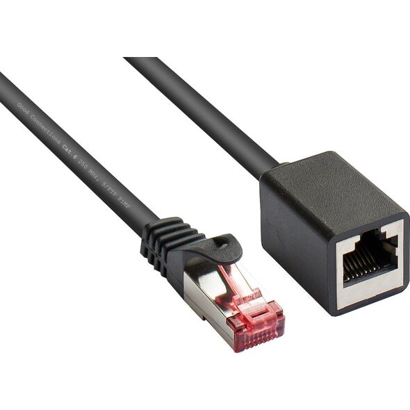 Good Connections RNS Patch cable extension with latch protection, Cat. 6, S/FTP, PiMF, PVC, 250MHz, OFC, CU, black, 3m, Good Connections (8063VR- 030S)