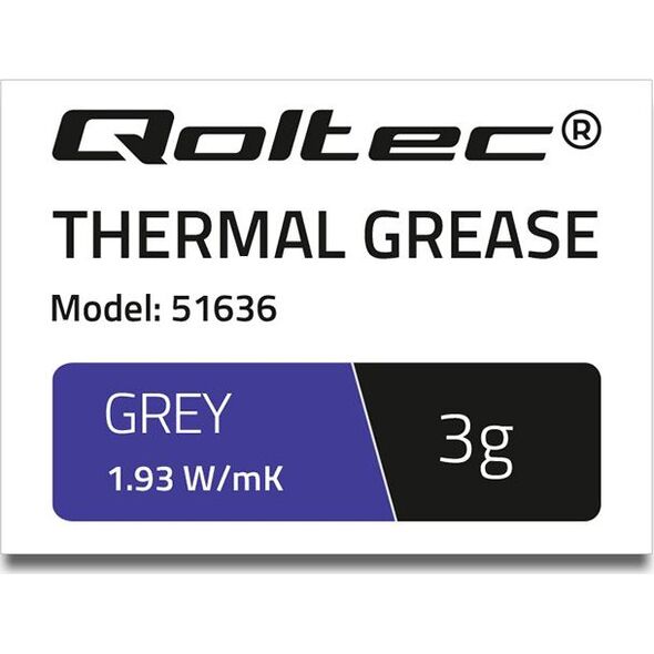 Pasta termoprzewodząca Qoltec Grey 3g (51636)
