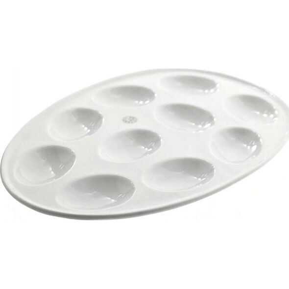 MPLCo Porcelanowy półmisek Talerz Biały do jajek 27 cm