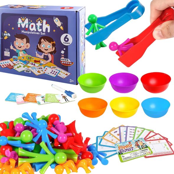 ProNice ZESTAW EDUKACYJNY NAUKA LICZENIA FIGURKI MONTESSORI KARTY GRA ZRĘCZNOŚCIOWA