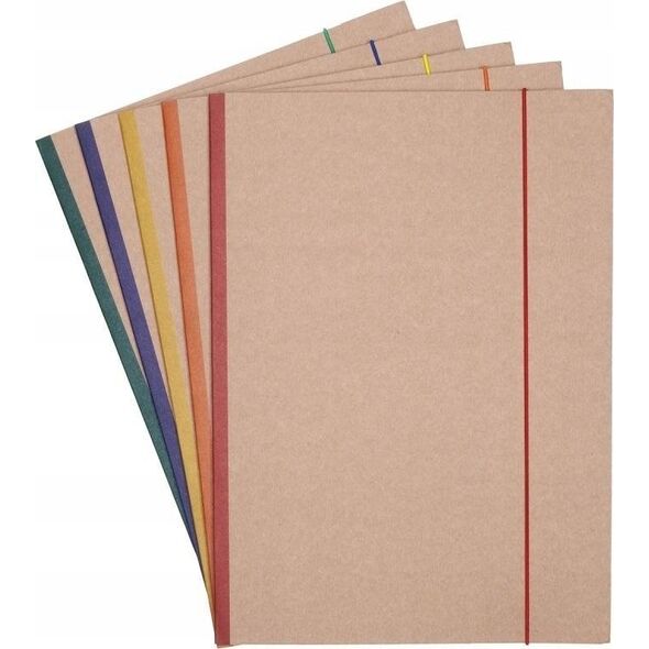 PBS Connect Teczka z gumką OFFICE PRODUCTS Eco Kraft, karton, A4, 300 gsm, 3-skrz., cena za 1 szt mix kolorów