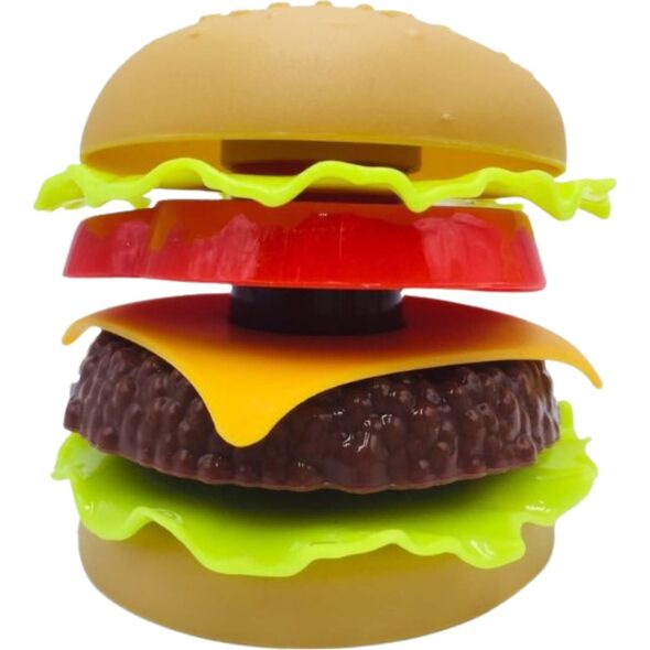 Duży Zestaw Imitacje Jedzenia Frytki Burger Gofry Napój Sztućce 32 Elementy