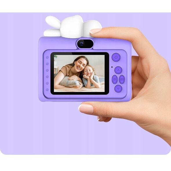 Aparat Cyfrowy 40mp Kamera Hd Obiektyw Selfie Dla Dziecka Gry Mp3 / Xrec H05 / Fioletowy Królik