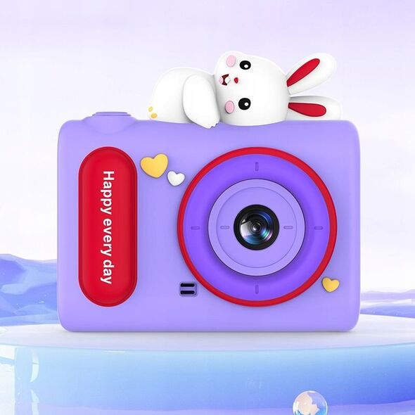 Aparat Cyfrowy 40mp Kamera Hd Obiektyw Selfie Dla Dziecka Gry Mp3 / Xrec H05 / Fioletowy Królik