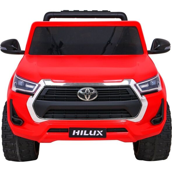Toyota Hilux na akumulator dla dzieci Czerwony + Napęd 4x4 + Pilot + 2 bagażniki + Radio MP3 + LED