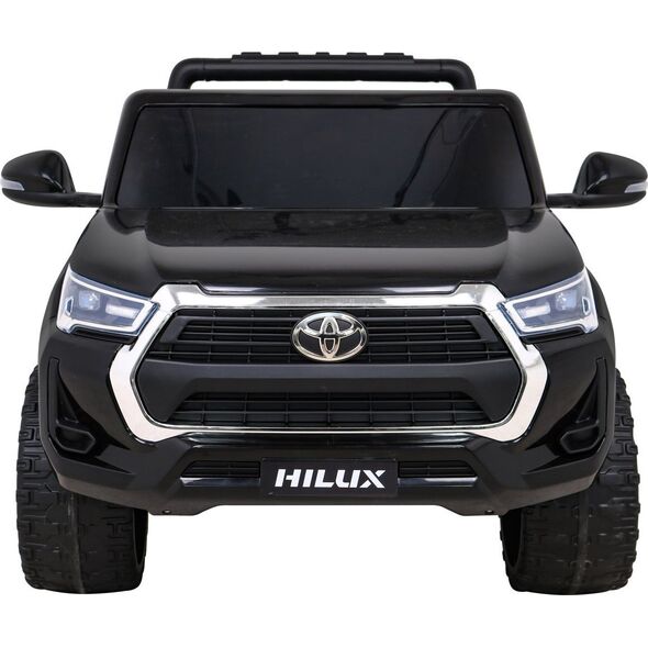 Toyota Hilux na akumulator dla dzieci Czarny + Napęd 4x4 + Pilot + 2 bagażniki + Radio MP3 + LED