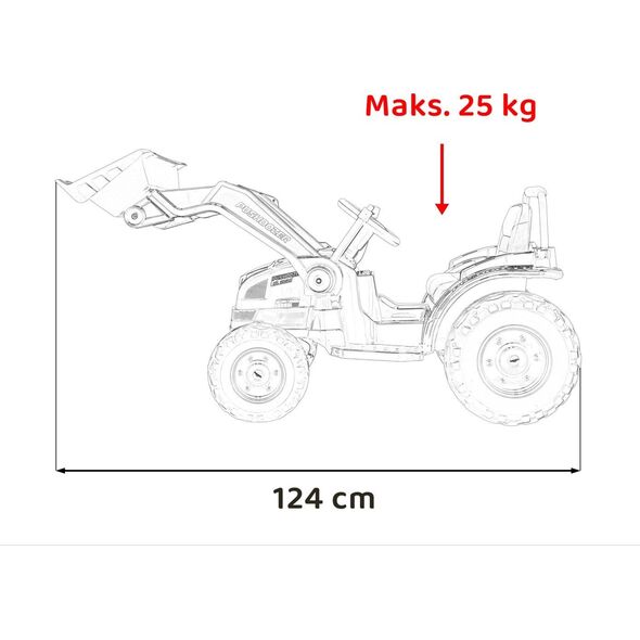 Koparka Traktor na akumulator dla dzieci Żółty + Ruchome Ramię Łyżka + Pilot + Wolny Start + Radio FM + LED
