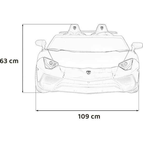 Auto Lamborghini Aventador SV na akumulator dla 2 dzieci Szary + Pilot 2,4 GHz + Pianka EVA + Audio LED