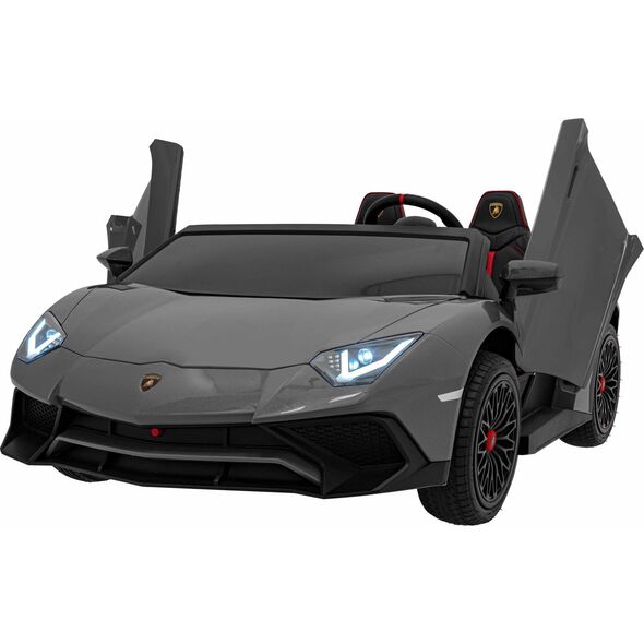 Auto Lamborghini Aventador SV na akumulator dla 2 dzieci Szary + Pilot 2,4 GHz + Pianka EVA + Audio LED