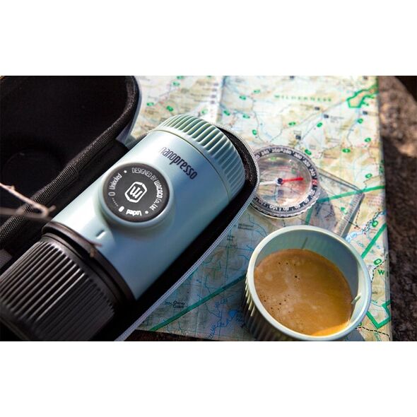 Przenośny ekspres do kawy WACACO Nanopresso Arctic Blue + Etui