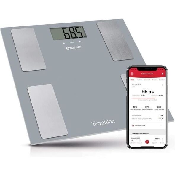 Cyfrowa Waga Łazienkowa Terraillon Smart Connect Szary