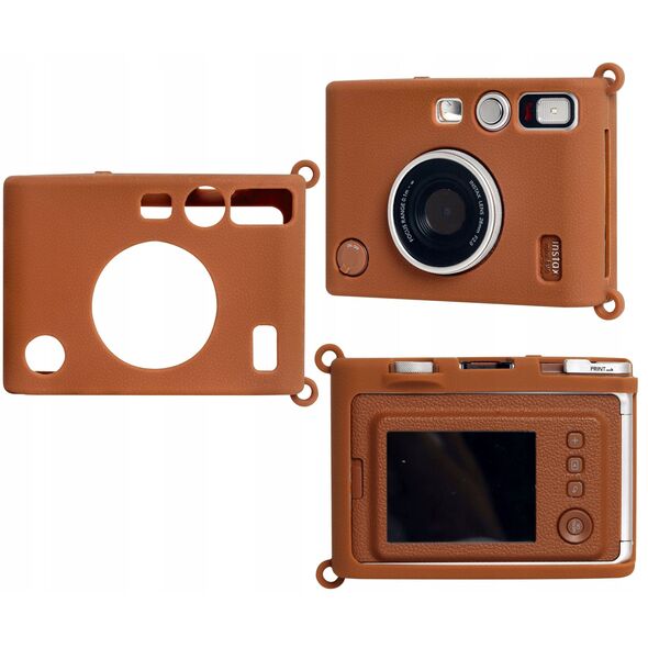 Futerał Etui Pokrowiec Case Silikon Fuji Fujifilm Instax Mini Evo / Brązowy