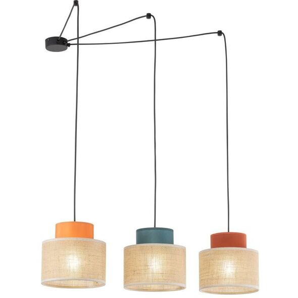TK Lighting Duo 3140 lampa wisząca zwis 3x15W E27 juta/multikolor