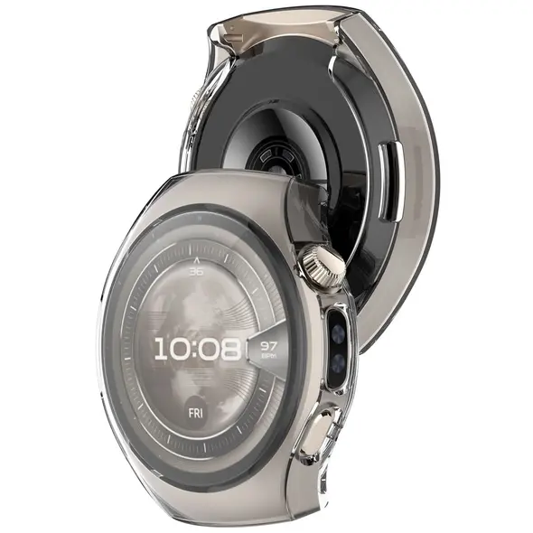 Etui z osłoną ekranu Bizon Case Watch Felipe do Huawei Watch 5 42mm przeźroczyste