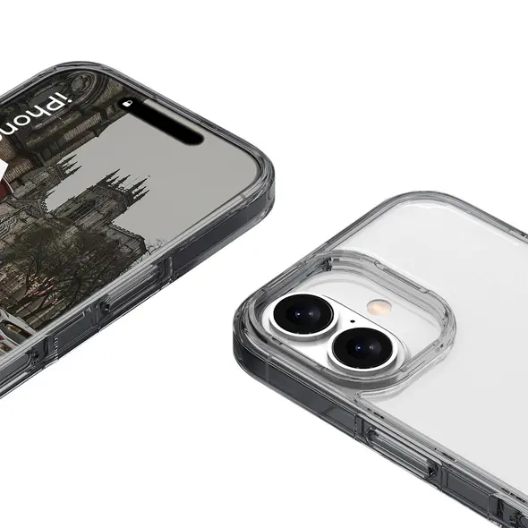 Etui Bizon Case Halo do Apple iPhone 16 przydymione-czarne